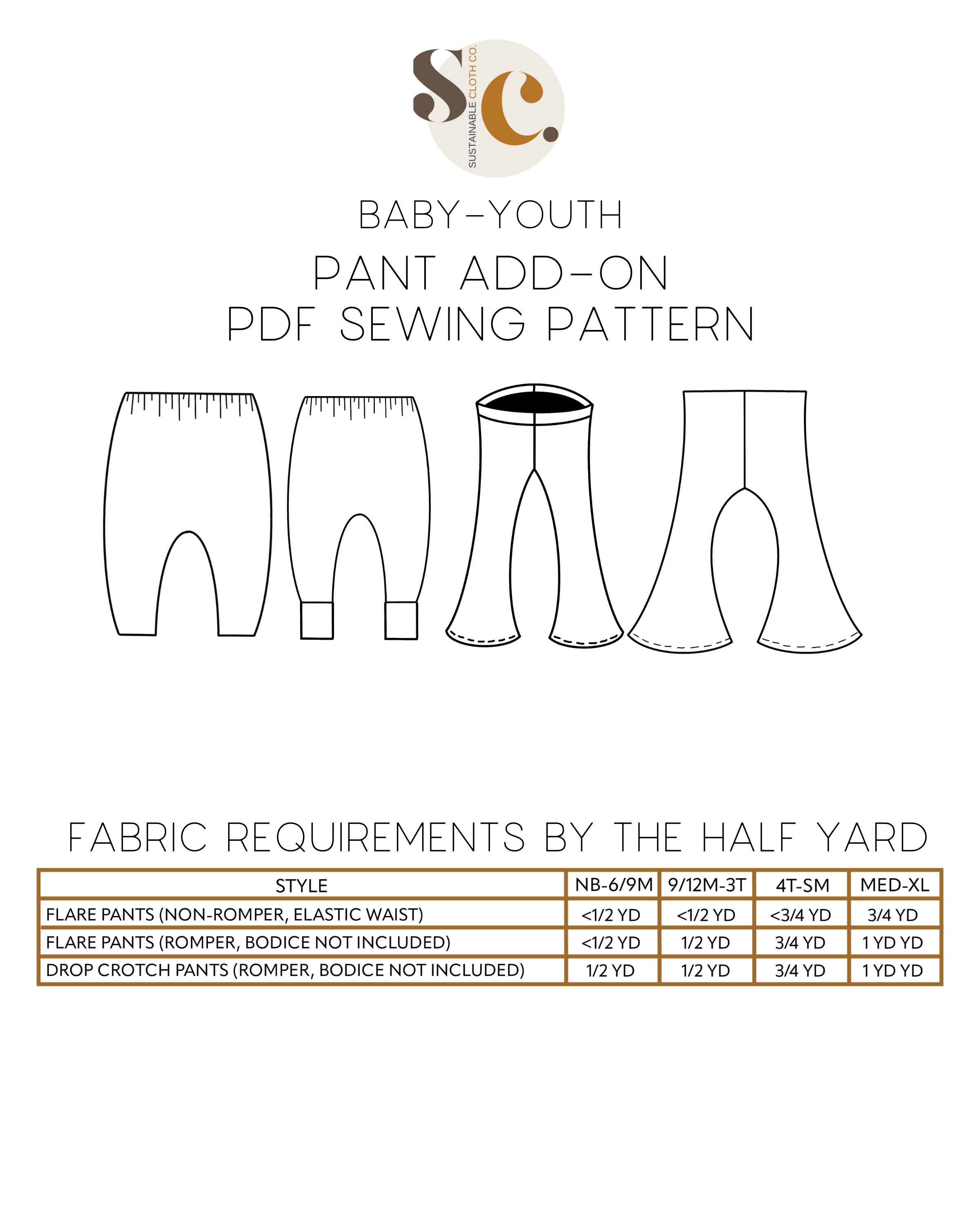How to sew baby harem pants - Gathered